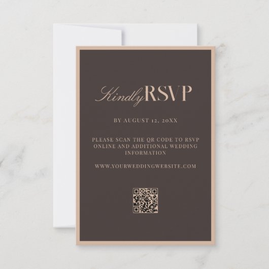 Elegant Brown Wedding 出欠カード (正面)