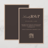 Elegant Brown Wedding 出欠カード (正面/裏面)