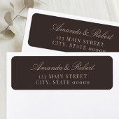 Elegant Brown Wedding Return Address ラベル