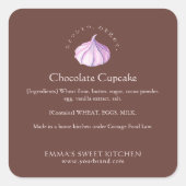 Elegant Brown Whipped Cream Bakery Ingredient スクエアシール (正面)