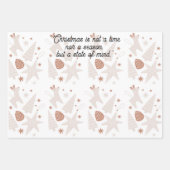 Elegant Brown & White Christmas Wrapping Paper ラッピングペーパーシート (正面3)