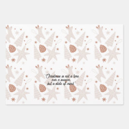 Elegant Brown & White Christmas Wrapping Paper ラッピングペーパーシート