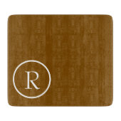 Elegant Brown  &White Monogram Cutting Board カッティングボード (正面)