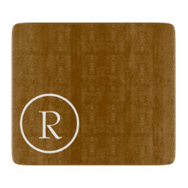 Elegant Brown  &White Monogram Cutting Board カッティングボード