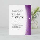 Elegant Brush Stroke Gala & Silent Auction Purple 箔招待状 (立ち正面)