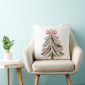 Elegant Brushstroke Christmas Tree Pillow クッション (椅子)