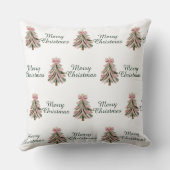 Elegant Brushstroke Christmas Tree Pillow クッション (裏面)