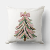 Elegant Brushstroke Christmas Tree Pillow クッション (正面)