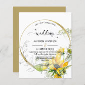 Elegant Budget Invitation to wedding ceremony. (正面/裏面)