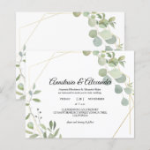 Elegant Budget Invitation to wedding ceremony. (正面/裏面)