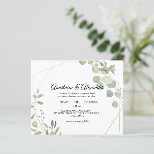 Elegant Budget Invitation to wedding ceremony. (スタンド正面)