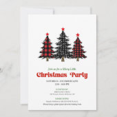 Elegant Buffalo Christmas Tree Holiday Printable 招待状 (正面)