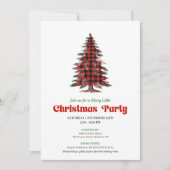 Elegant Buffalo Christmas Tree Printable Invite 招待状 (正面)