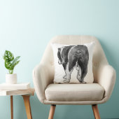 Elegant Bulldog Study with Soft Dots  クッション (椅子)