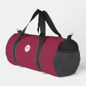 Elegant Burgundy and Black Color Block Monogram ダッフルバッグ (右コーナー)