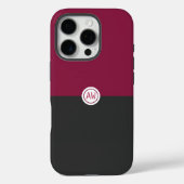 Elegant Burgundy and Black Monogram Case-Mate iPhoneケース (裏面)