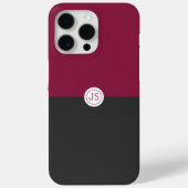 Elegant Burgundy and Black Monogram Case-Mate iPhoneケース (裏面)