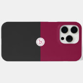 Elegant Burgundy and Black Monogram Case-Mate iPhoneケース (裏面 (横))