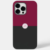 Elegant Burgundy and Black Monogram Case-Mate iPhoneケース (裏面)