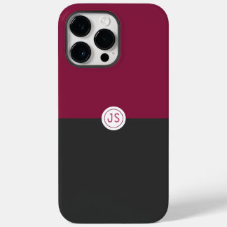 Elegant Burgundy and Black Monogram Case-Mate iPhone 14 Pro Maxケース