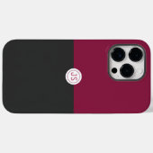 Elegant Burgundy and Black Monogram Case-Mate iPhoneケース (裏面 (横))
