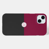 Elegant Burgundy and Black Monogram Case-Mate iPhoneケース (裏面 (横))