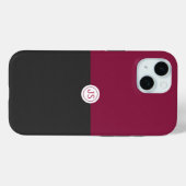 Elegant Burgundy and Black Monogram Case-Mate iPhoneケース (裏面 (横))