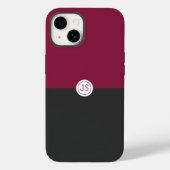 Elegant Burgundy and Black Monogram Case-Mate iPhoneケース (裏面)