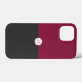 Elegant Burgundy and Black Monogram Case-Mate iPhoneケース (裏面 (横))