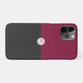Elegant Burgundy and Black Monogram Case-Mate iPhoneケース (裏面(横))