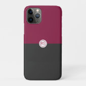 Elegant Burgundy and Black Monogram Case-Mate iPhoneケース (裏)