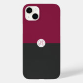 Elegant Burgundy and Black Monogram Case-Mate iPhoneケース (裏面)