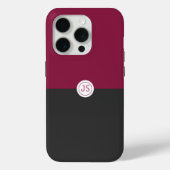 Elegant Burgundy and Black Monogram Case-Mate iPhoneケース (裏面)