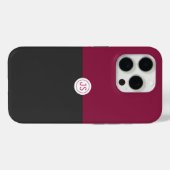 Elegant Burgundy and Black Monogram Case-Mate iPhoneケース (裏面 (横))