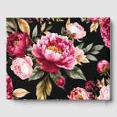 Elegant Burgundy and Blush Peony Floral Wedding ゲストブック (裏面)