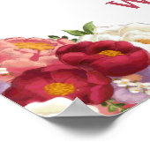 Elegant Burgundy and Crimson Blush Floral Wedding  ポスター (角)