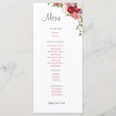Elegant Burgundy and Crimson Blush Floral Wedding  メニュー (正面)