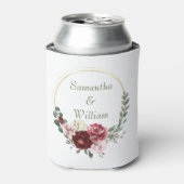 Elegant Burgundy and Crimson Blush Floral Wedding  缶クーラー (缶正面)