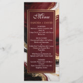 Elegant Burgundy and Gold Marble Wedding メニュー (正面)