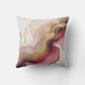 Elegant Burgundy and Gold Watercolor Art クッション (裏面)