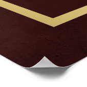 Elegant burgundy and gold wedding welcome sign ポスター (角)