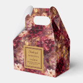 Elegant Burgundy Blush Gold Wedding Thank You Box フェイバーボックス (裏面サイド)