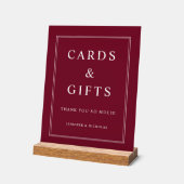 Elegant Burgundy Cards And Gifts Wedding アクリルサイン (傾斜)