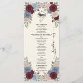 Elegant Burgundy Chic Wedding Menu メニュー (正面)