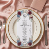 Elegant Burgundy Chic Wedding Menu メニュー