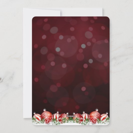 Elegant Burgundy Christmas Party Invitation Card 招待状 (裏面)