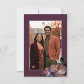 Elegant Burgundy Classic Moody Floral Photo セーブザデート (裏面)