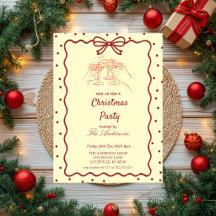 Elegant Burgundy & Cream Christmas Party Invitatio