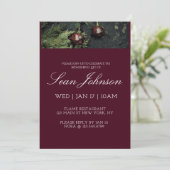 Elegant Burgundy Dark Rose Modern Custom Funeral 招待状 (スタンド正面)