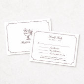 Elegant Burgundy Double Frame Wedding RSVP Card